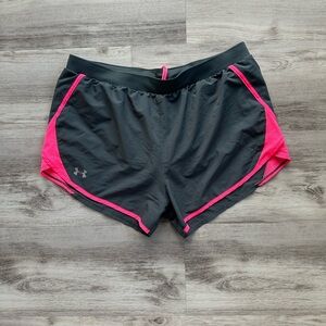 Under Armour Black and Pink Athletic Shorts Moisture-Wicking Design